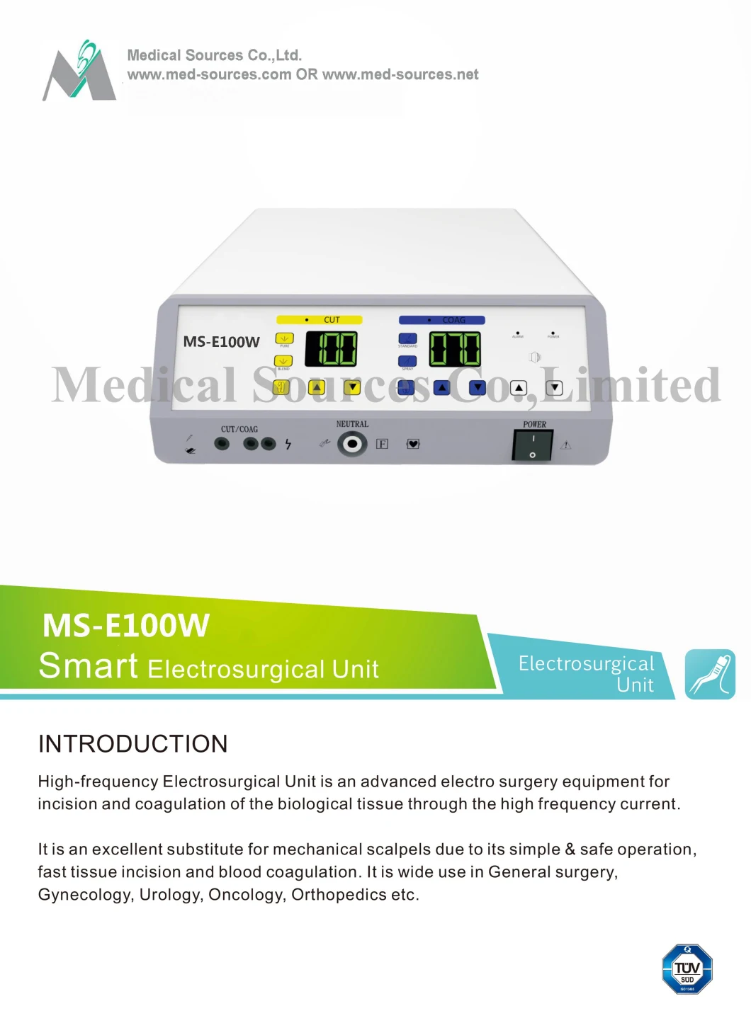 LCD Display High Frequency Diathermy Esu Electrosurgical Generator Cautery Electrosurgical Unit